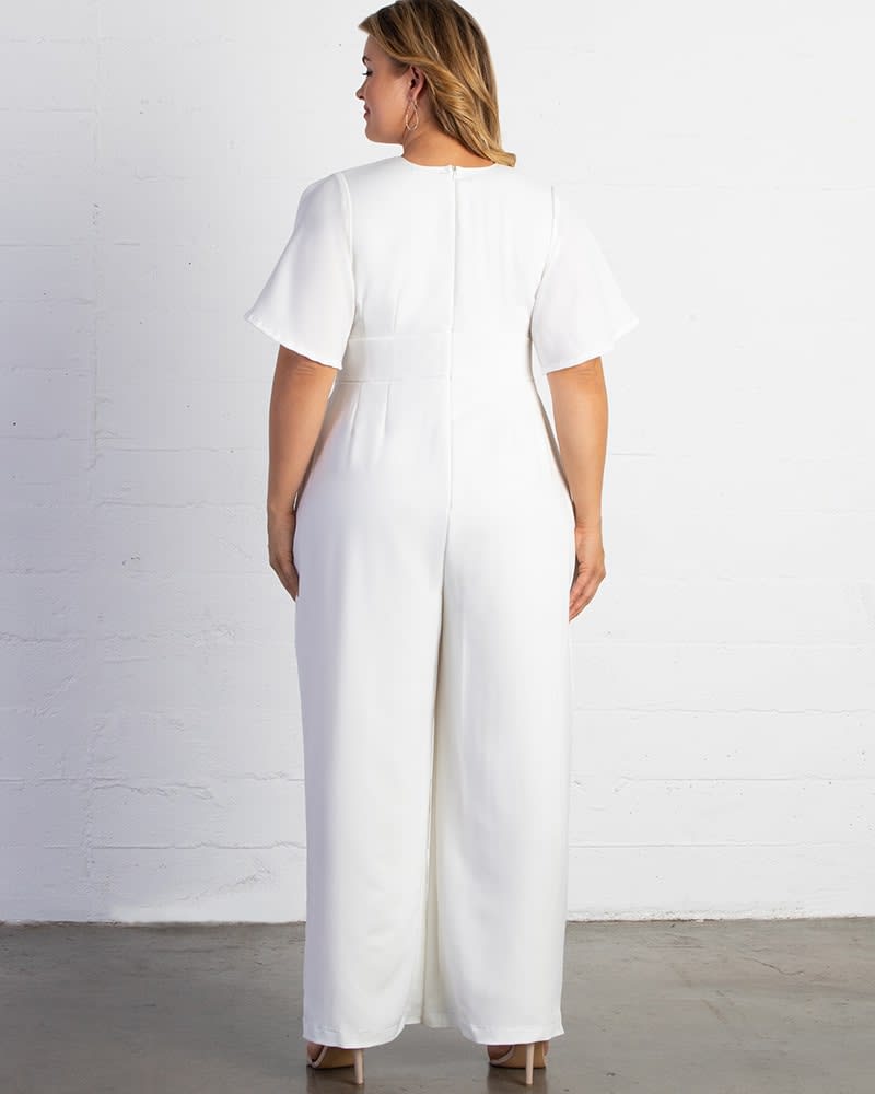 White jumpsuit curvy on sale